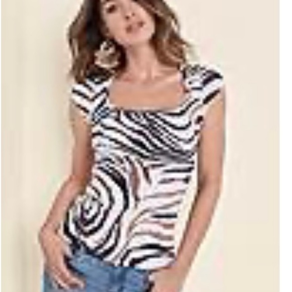Printed square neck top.Brand new